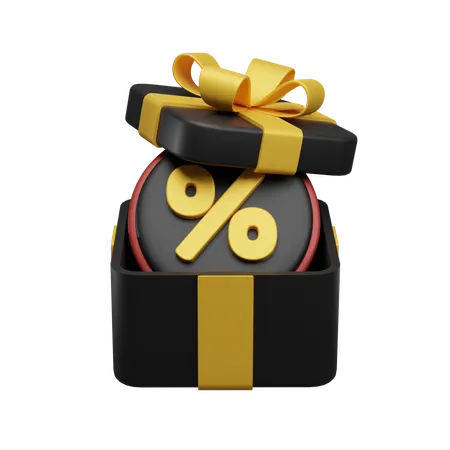 Descuento en caja de regalo  3D Icon