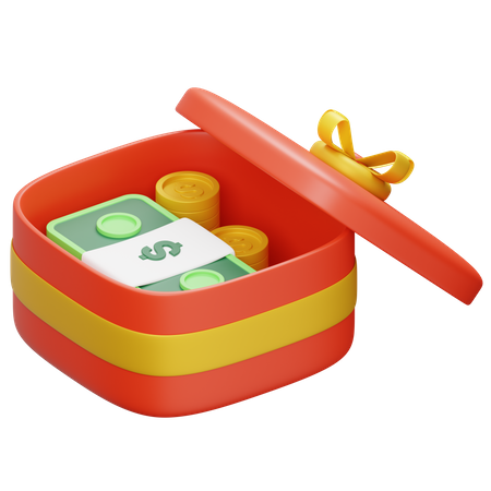 Caja de regalo de dinero  3D Icon