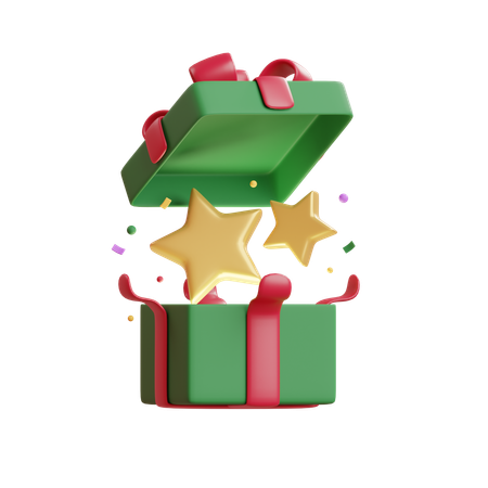 Caja De Regalo Estrellas  3D Icon