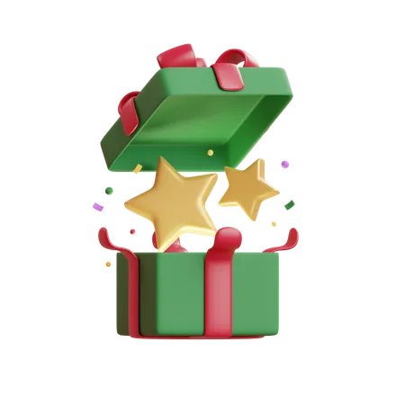 Caja De Regalo Estrellas  3D Icon