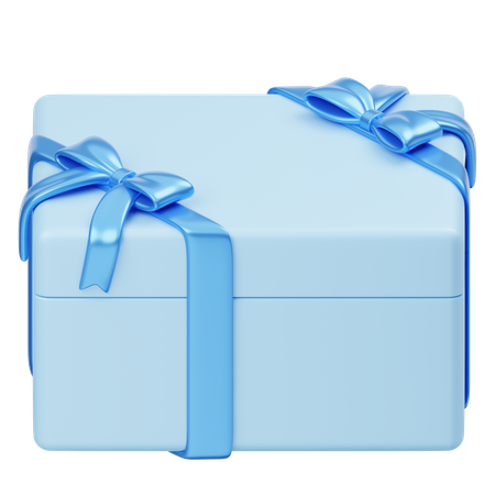 Caja Regalo Navidad Azul  3D Icon