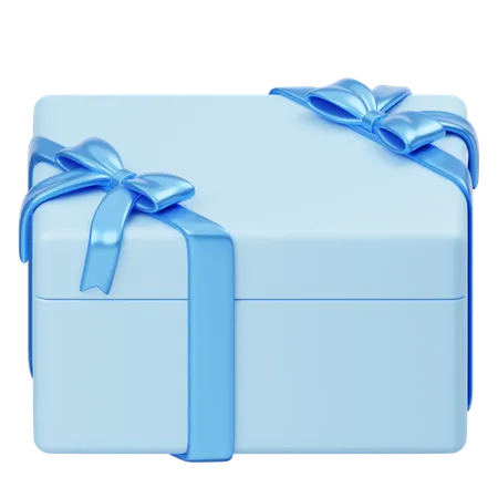 Caja Regalo Navidad Azul  3D Icon