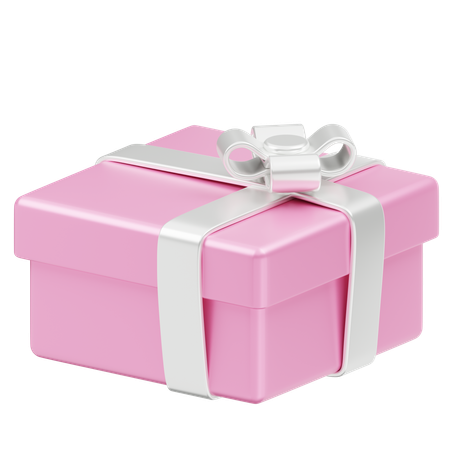 Caja de regalo Navidad rosa  3D Icon