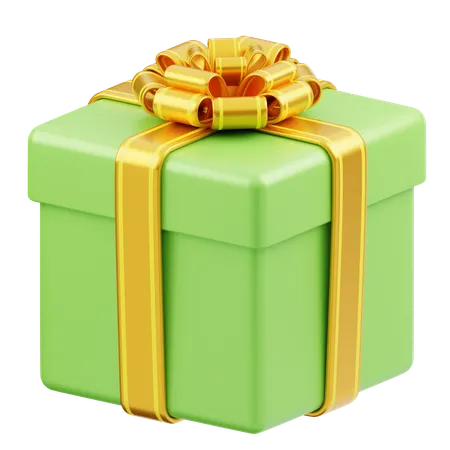 Caja De Regalo Navidad Verde  3D Icon