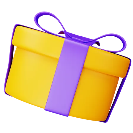 Caja de regalo ovalada  3D Icon
