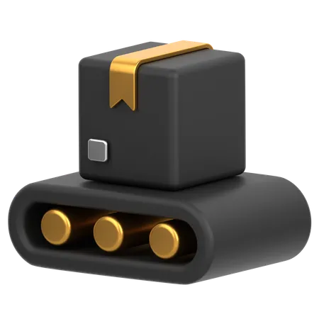 Caja en transportador  3D Icon