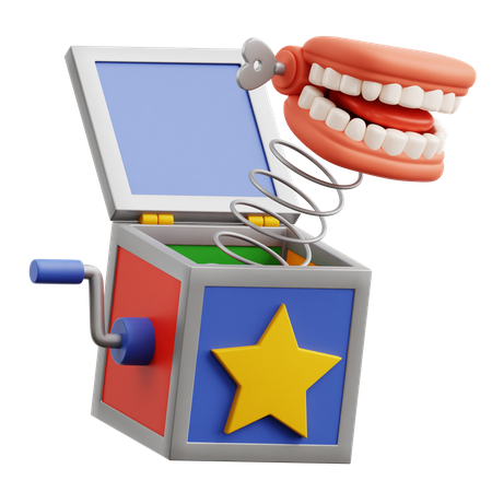 Caja sorpresa de juguete para dentaduras postizas  3D Icon