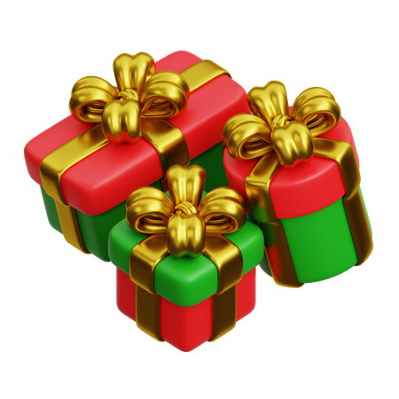 Cajas de regalo de Navidad  3D Icon