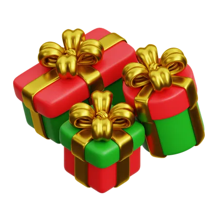 Cajas de regalo de Navidad  3D Icon