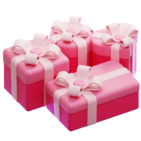 Cajas de regalo rosas  3D Icon