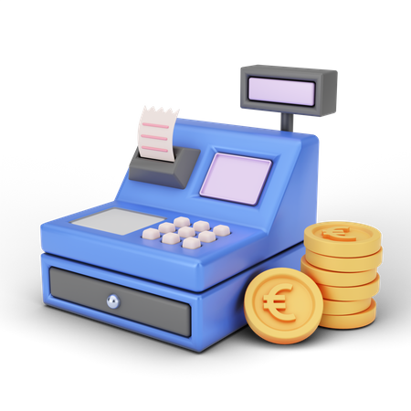 Cajero automático en euros  3D Illustration