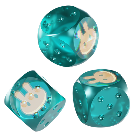 Cake Glass Dice Crypto  3D Icon