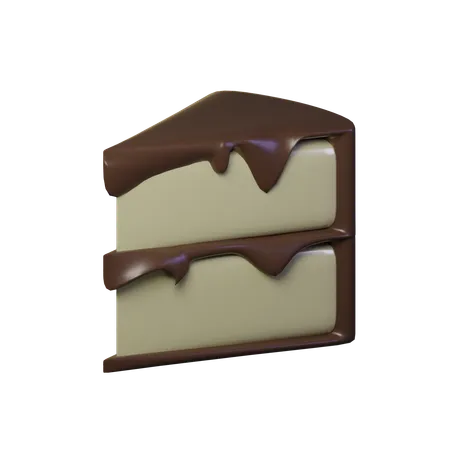 Two Layer Chocolate Cake Slices 3D Icon