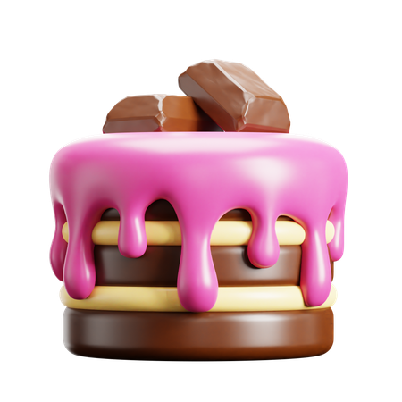 Cake With Chocolate  3D Icon