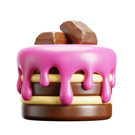 Cake With Chocolate  3D Icon