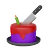 Cake with knife