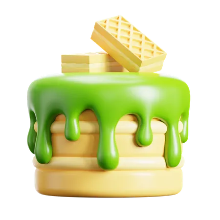 Cake With Wafers  3D Icon