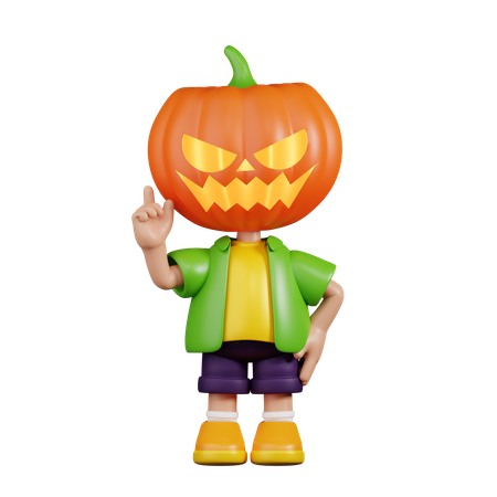 Calabaza apuntando hacia arriba  3D Illustration