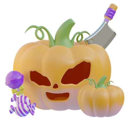 Calabaza aterradora  3D Icon