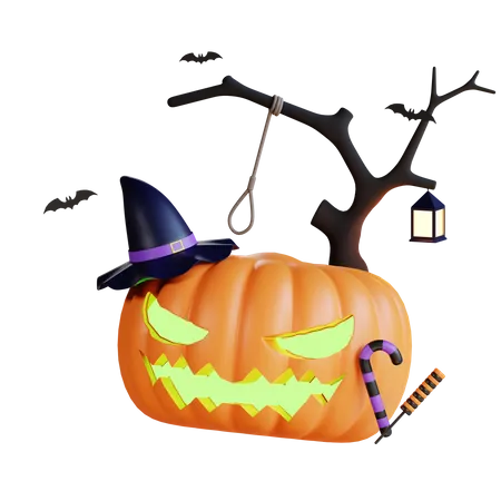 Calabaza aterradora  3D Illustration