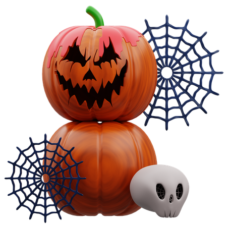 Calabaza con calavera  3D Icon