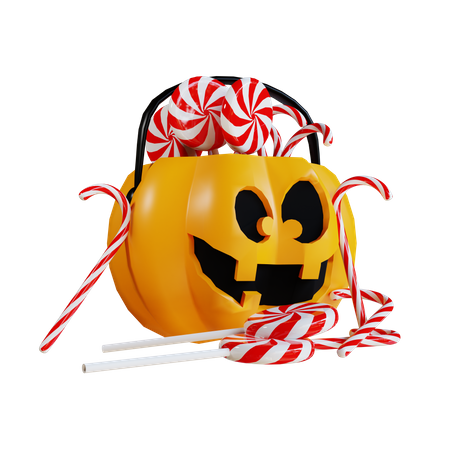 Calabaza con caramelo  3D Icon