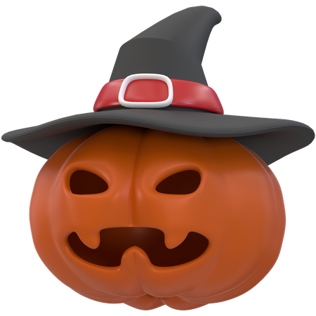 Calabaza con sombrero de mago  3D Icon