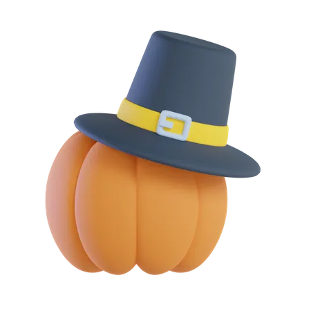 Calabaza con sombrero de peregrino  3D Icon