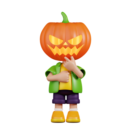 Calabaza curiosa  3D Illustration