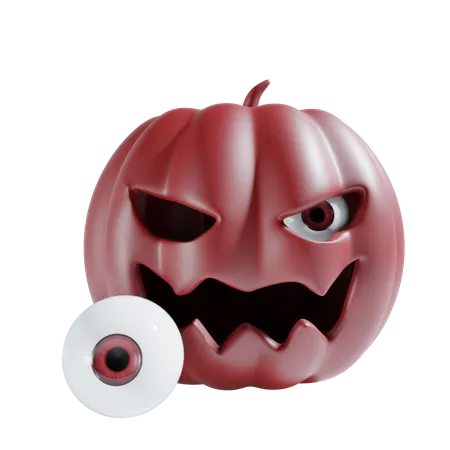 Calabaza de halloween con globo ocular  3D Icon