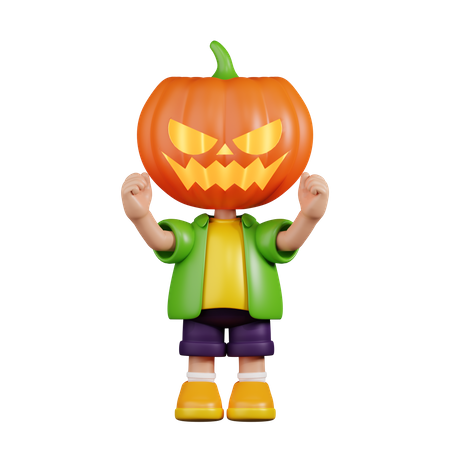 Calabaza emocionada  3D Illustration