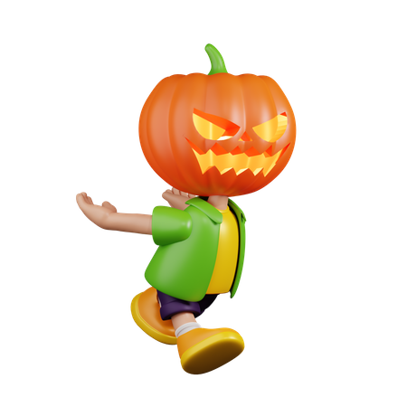 Calabaza comienza a saltar  3D Illustration