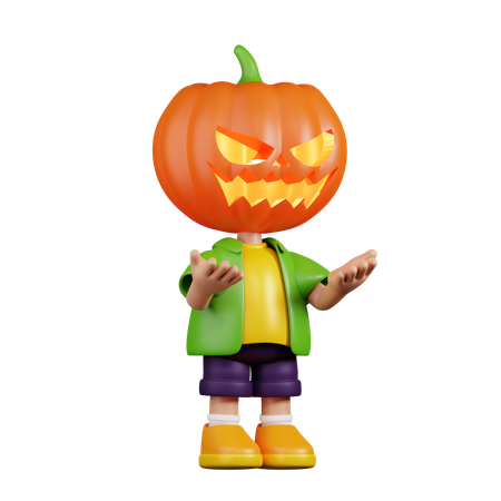 Calabaza enojada  3D Illustration