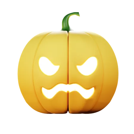 Calabaza enojada de halloween  3D Icon