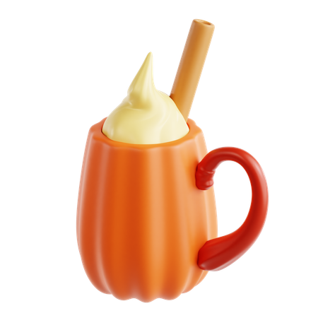 Café con leche con especias de calabaza  3D Icon