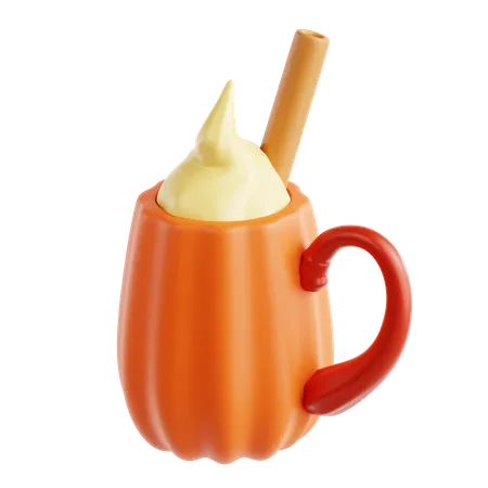 Café con leche con especias de calabaza  3D Icon