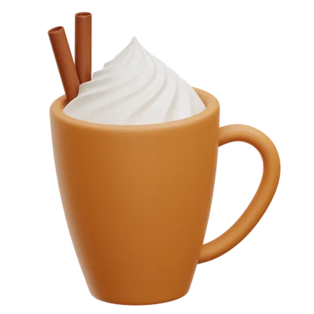 Café con leche con especias de calabaza  3D Icon