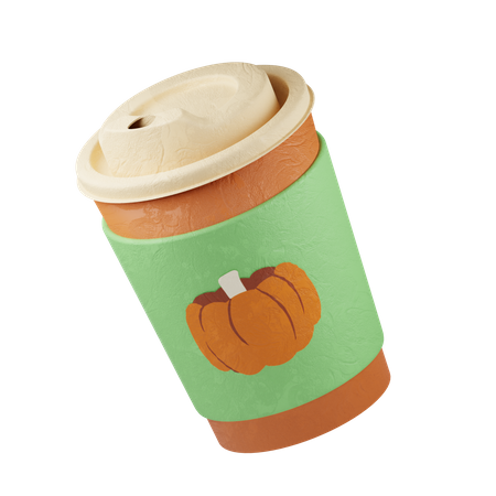 Café con leche con especias de calabaza  3D Icon