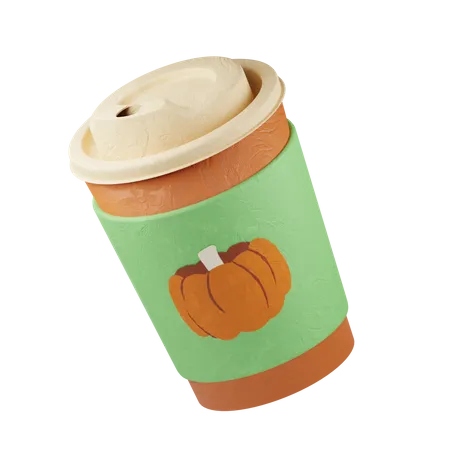 Café con leche con especias de calabaza  3D Icon