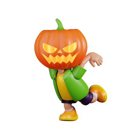 Calabaza lista para saltar  3D Illustration