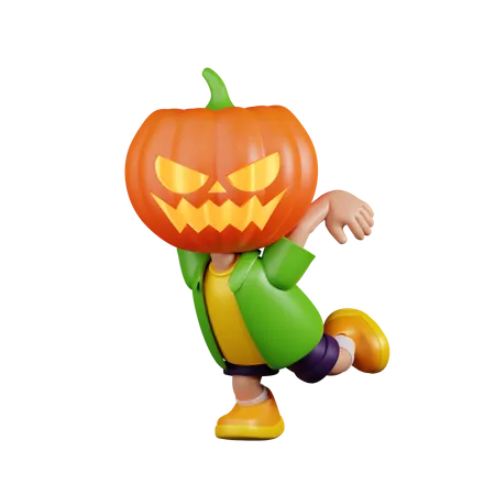 Calabaza lista para saltar  3D Illustration