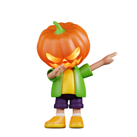 Calabaza mostrando DAB  3D Illustration