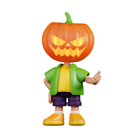 Calabaza apuntando al siguiente  3D Illustration