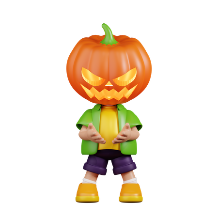 Calabaza sosteniendo algo  3D Illustration