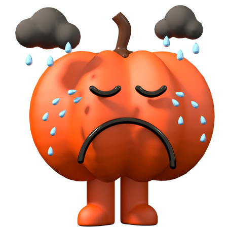 Calabaza triste  3D Illustration