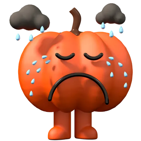 Calabaza triste  3D Illustration