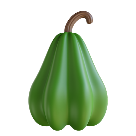 Calabaza verde de acción de gracias  3D Icon