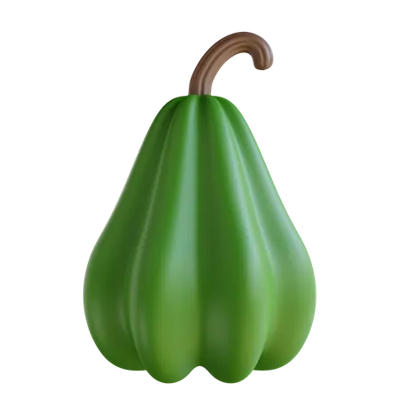 Calabaza verde de acción de gracias  3D Icon