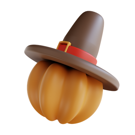 Calabaza y sombrero  3D Icon