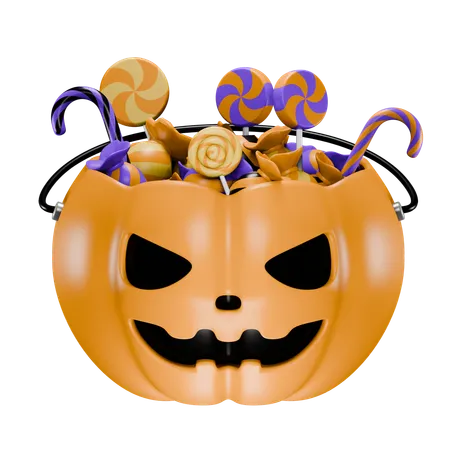 Calabaza con caramelos  3D Icon